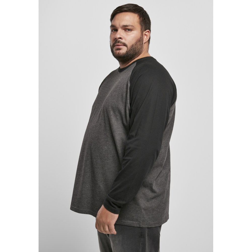 Urban Classics - Raglan Contrast Lange ärmel top - Grau/Schwarz